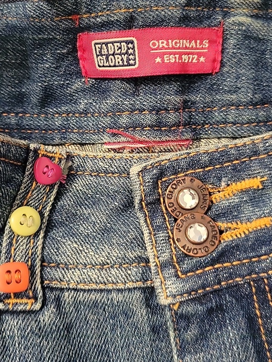 Faded Glory Denim Purse with Colorful Button Accents - Picture 3 of 3